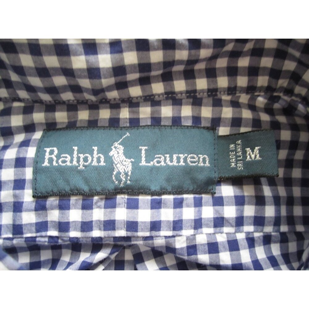 Men Ralph Lauren Button Gingham Long Sleeve Shirt Sz M (MT683) - Picture 2 of 6